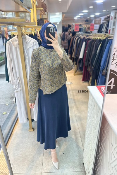 SZ8001 Selma Zaferoğlu Zebra Desen Etekli Takım