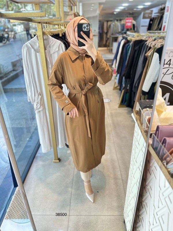 38500 Misswhence Fermuar Detaylı Trençkot