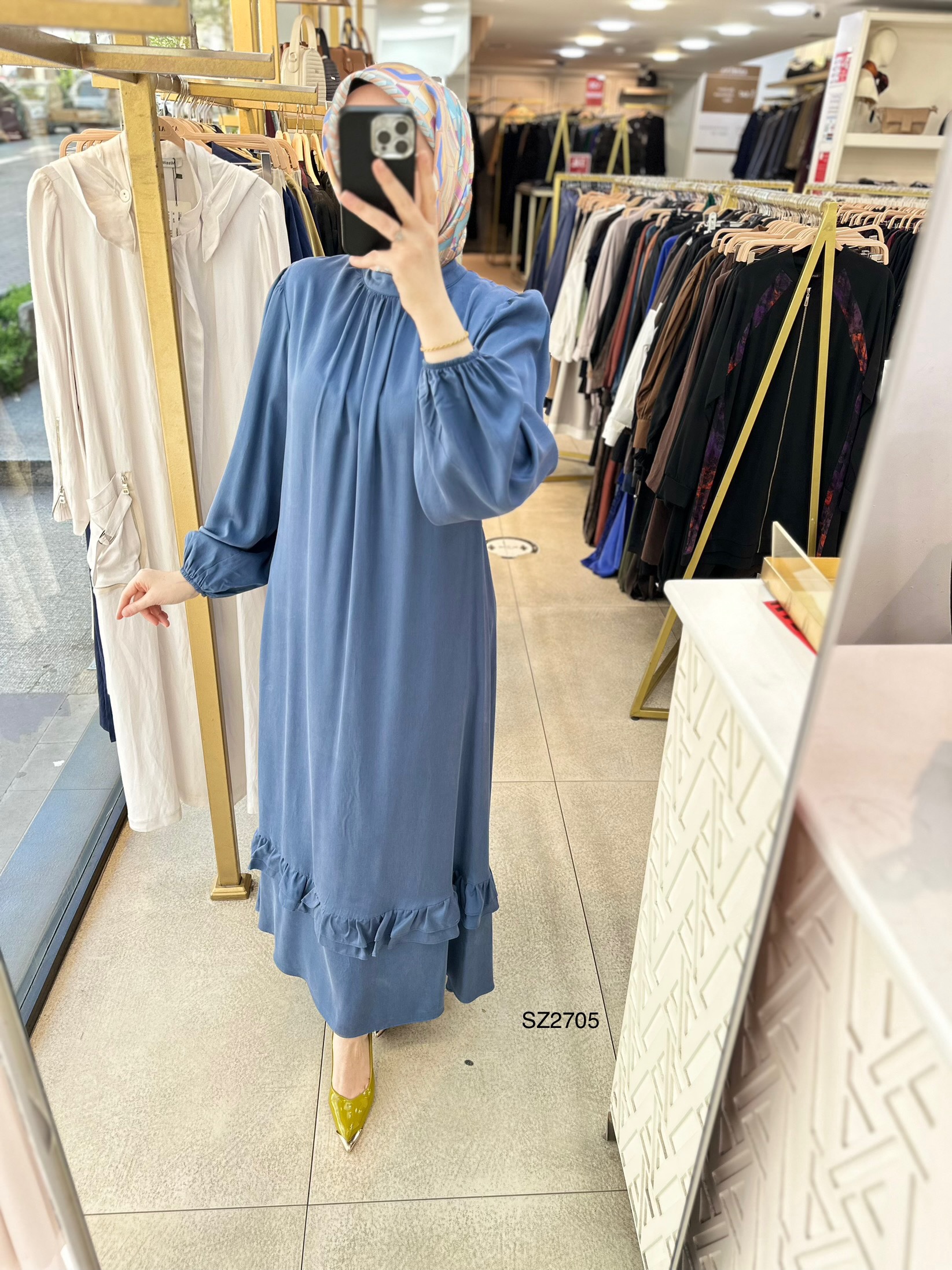 Selma Zaferoğlu SZ2705 Fırfırlı Elbise - Görsel 4